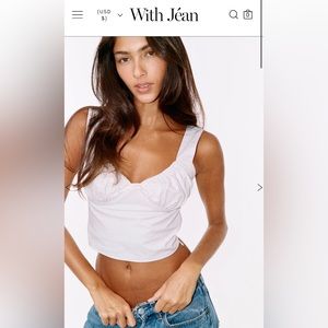 withJean “Bridgette” top in white!